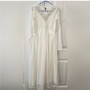 Elegant White Embellished Women's Dress
